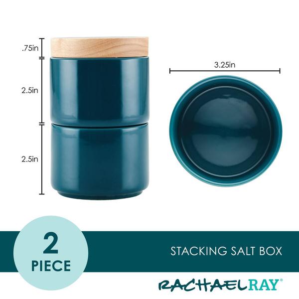 Rachael Ray 2pc. Ceramic Stacking Spice Box Set w/Lid-Teal Blue alternate view