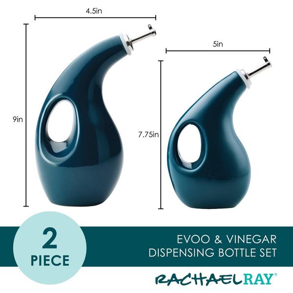 Rachael Ray 2pc. Ceramic EVOO Oil/Vinegar Dispensing Set - Teal alternate view