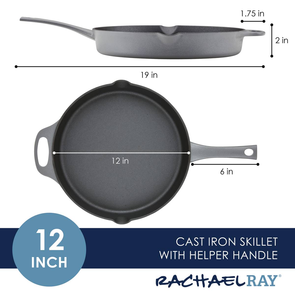 Rachael Ray Premium Rust-Resistant(tm) 12in. Cast Iron Skillet