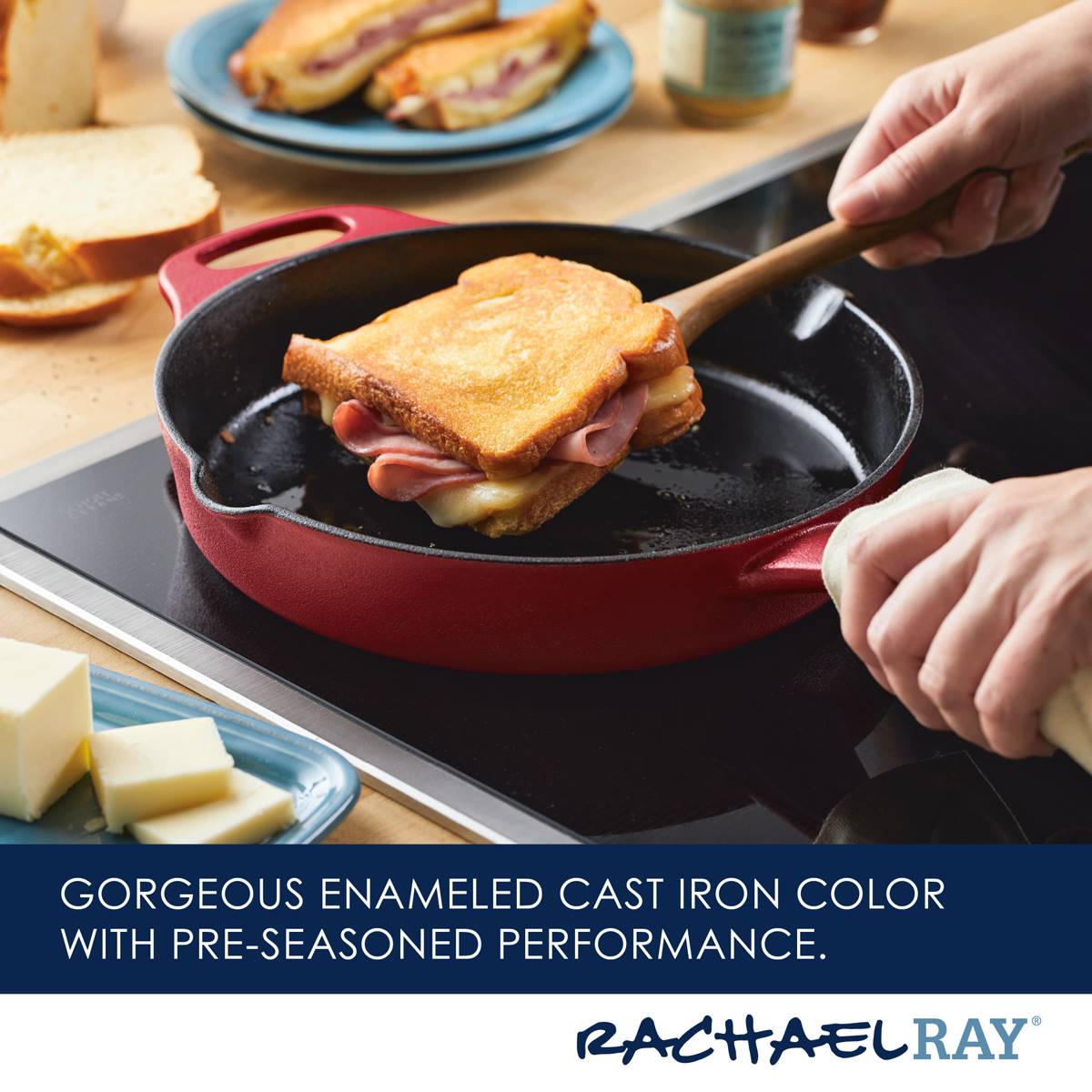 Rachael Ray Premium Rust-Resistant Cast Iron Skillet - 10-Inch