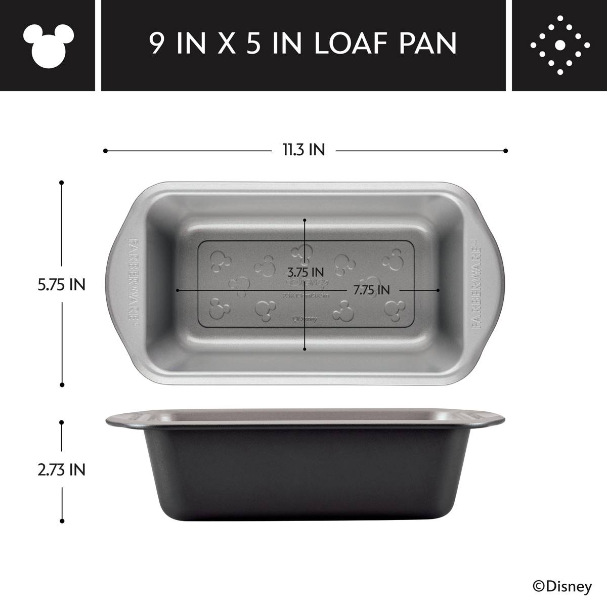 Farberware(R) Disney Bake With Mickey Nonstick 9x5 Loaf Pan