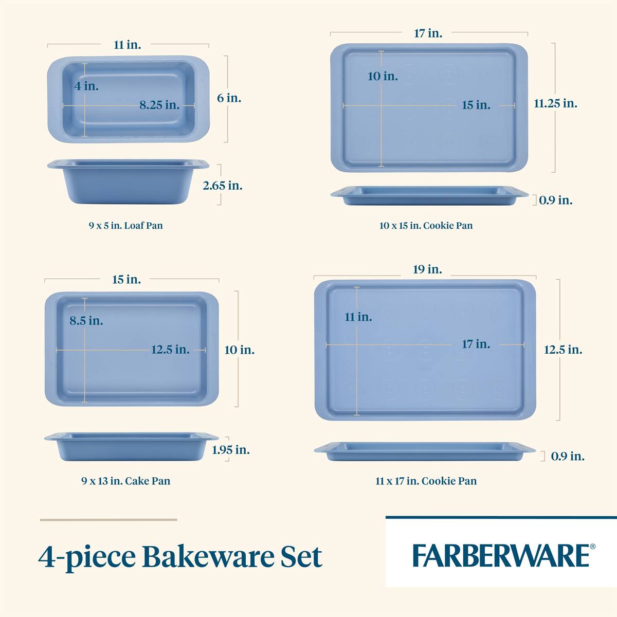 Farberware(R) Easy Solutions 4pc. Nonstick Baking Pan Set