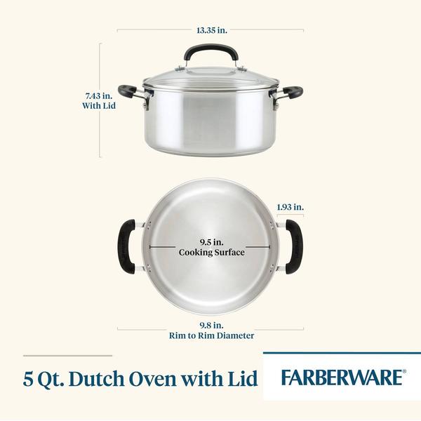 Farberware(R) Brilliance Stainless Steel 5qt. Dutch Oven w/ Lid alternate view