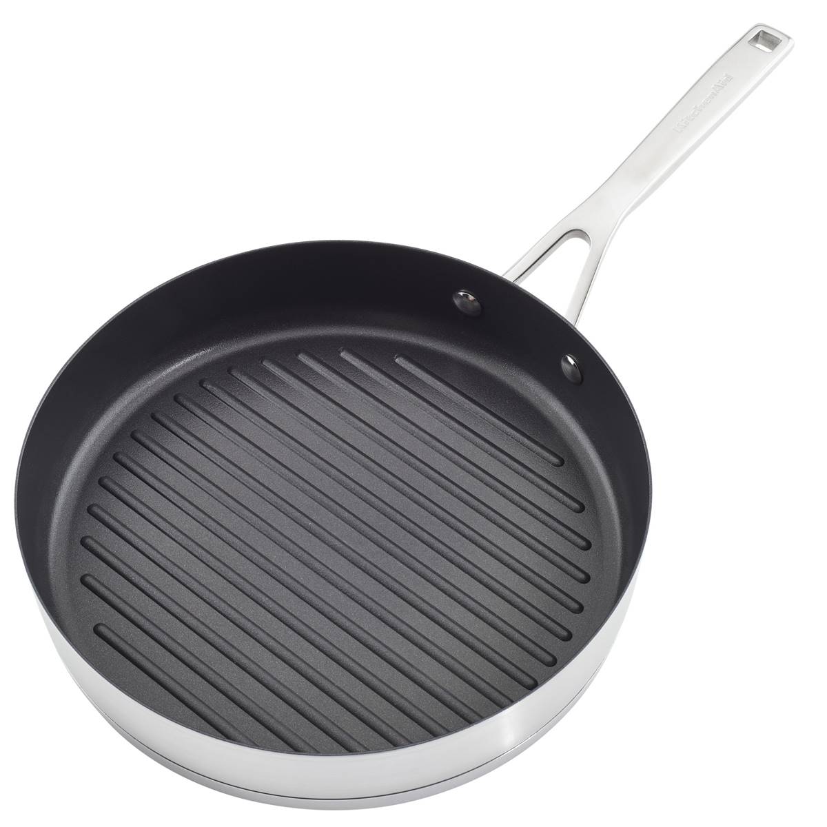 KitchenAid(R) Stainless Steel 3-Ply Base 10.2in. Nonstick Grill Pan