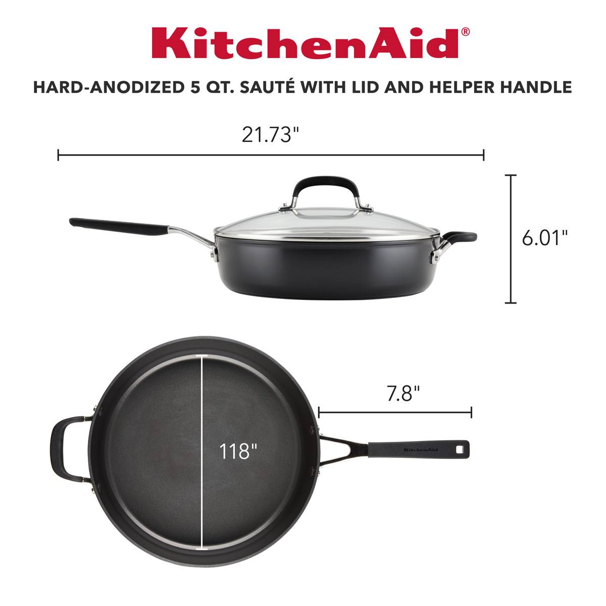 KitchenAid(R) 5qt. Hard Anodized Nonstick Saute Pan W/ Lid