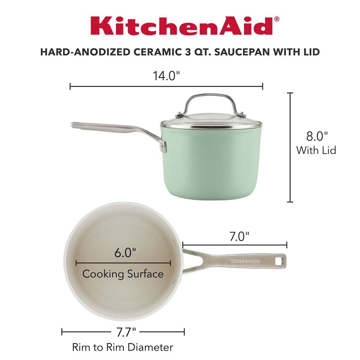 KitchenAid(R) 3qt. Hard Anodized Ceramic Nonstick Saucepan W/ Lid
