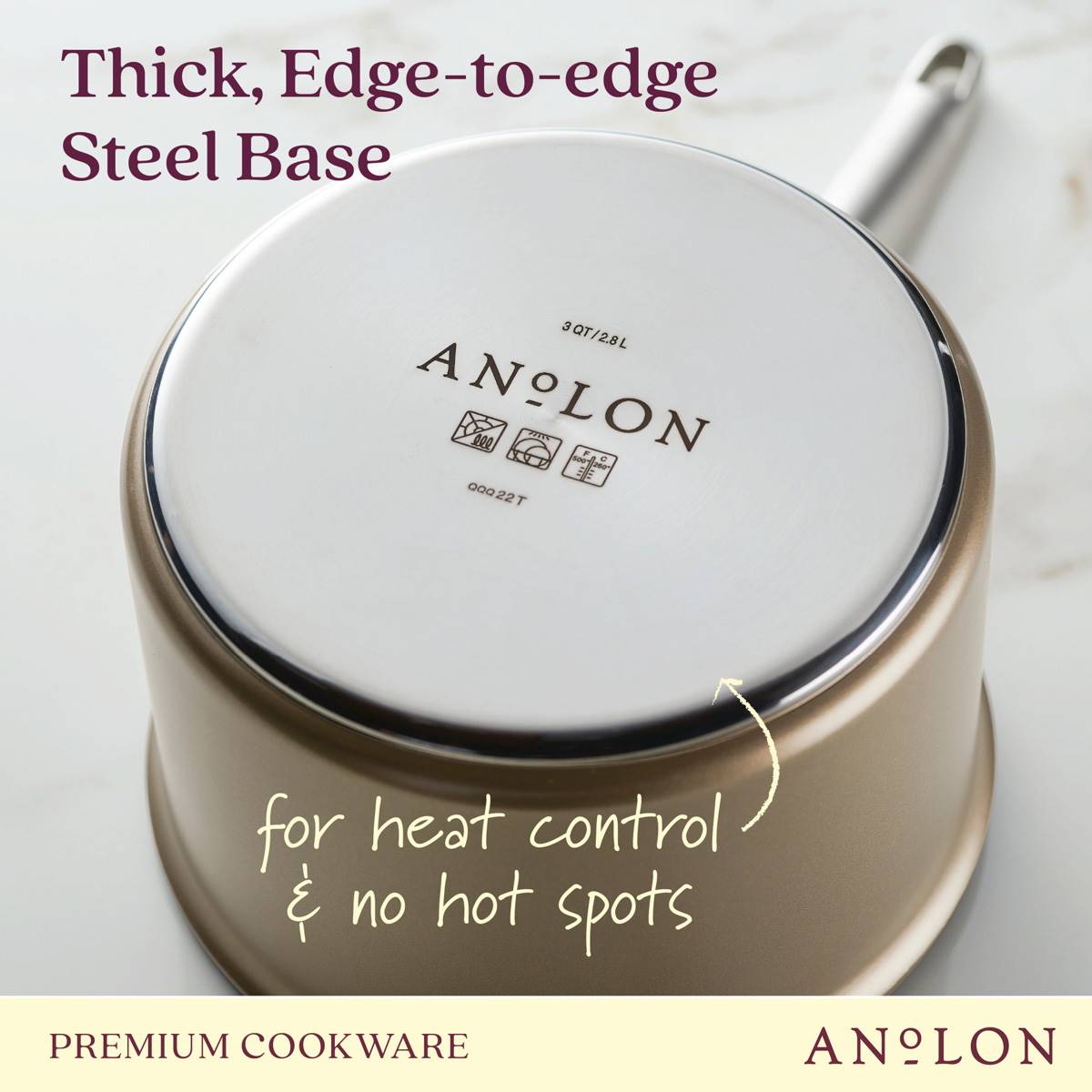 Anolon(R) Ascend Hard Anodized Nonstick Saucepan With Lid - 3-Quart