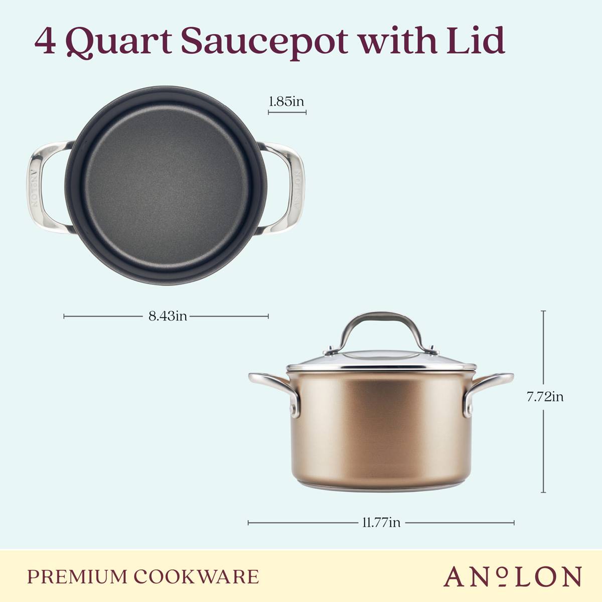 Anolon(R) Ascend Hard Anodized Nonstick Saucepot With Lid - 4-Quart