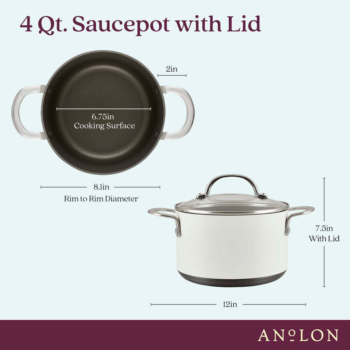 Anolon(R) Achieve Hard Anodized Nonstick 4qt. Saucepot