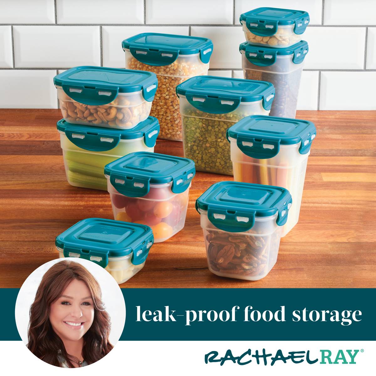 Rachael Ray 20pc. Leak-Proof Stacking Food Storage Container Set