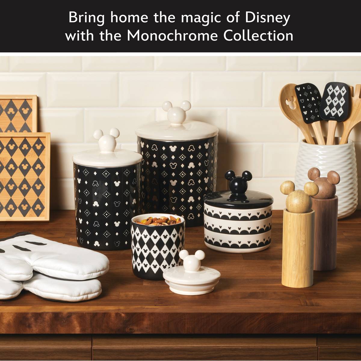 Disney Home Monochrome 3.5 Cup Medium Ceramic Canister