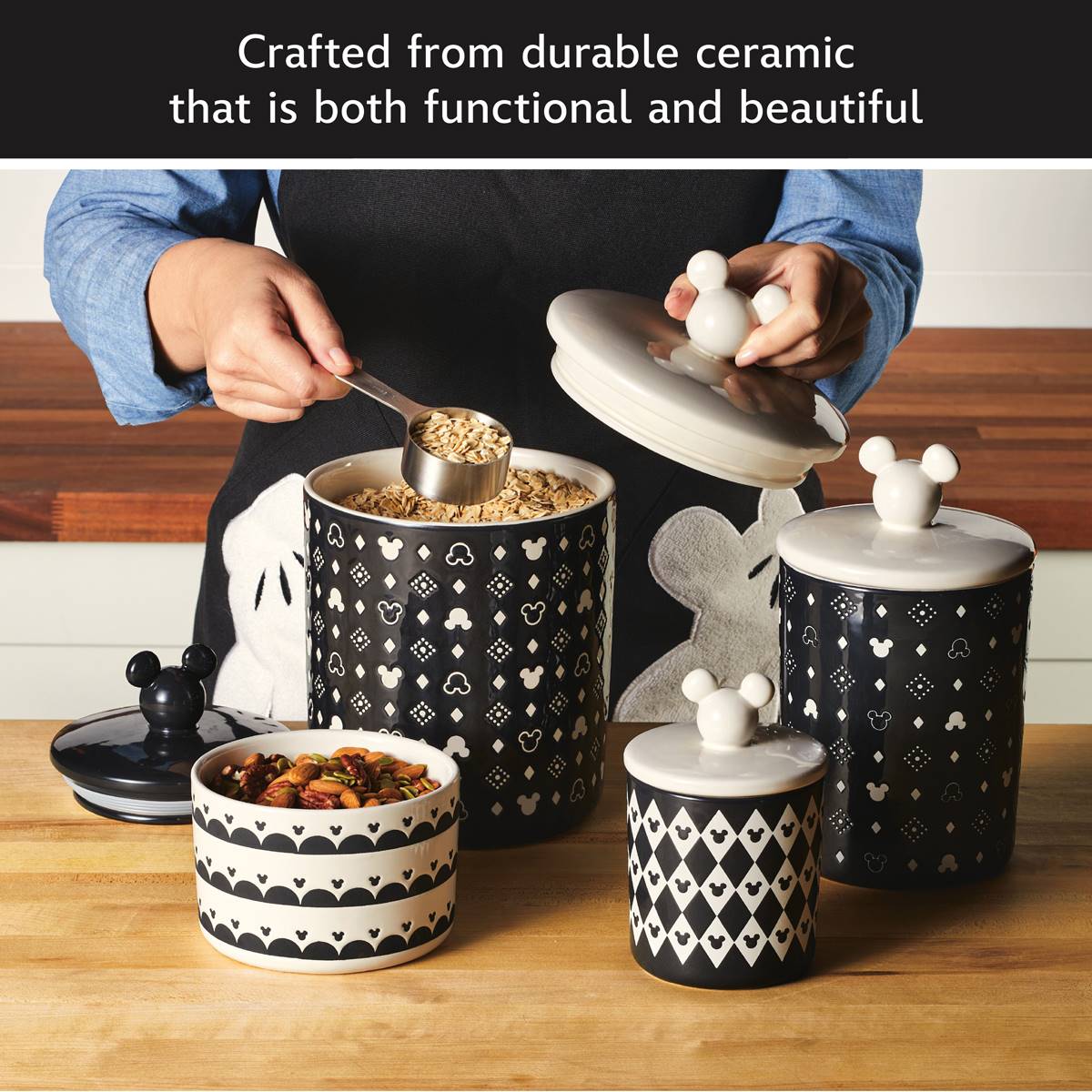 Disney Home Monochrome 12.8 Cup Extra Large Ceramic Canister