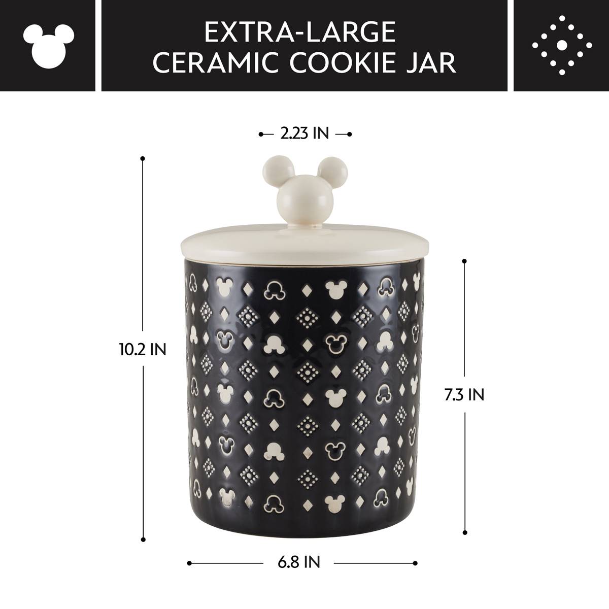 Disney Home Monochrome 12.8 Cup Extra Large Ceramic Canister