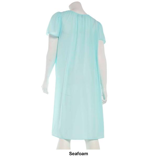 Plus Size Miss Elaine Short Sleeve Tricot Solid Short Nightshirt alternate view