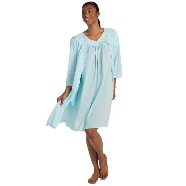 Womens Miss Elaine Nylon Tricot Short Robe