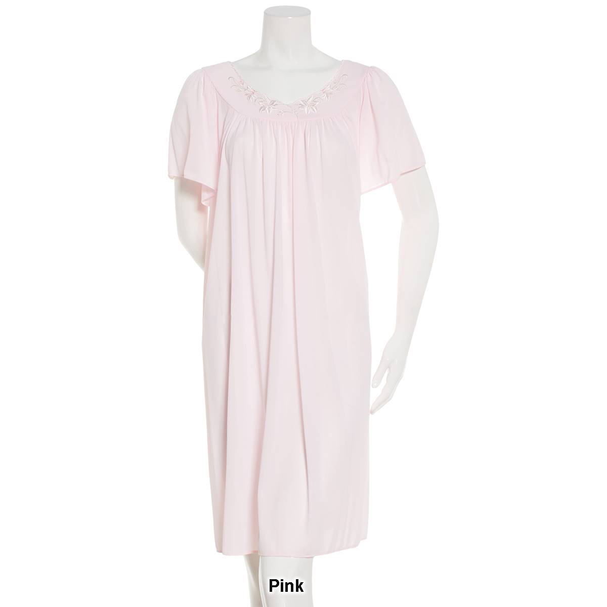 Plus Size Miss Elaine Flutter Sleeve 40in. Nightgown