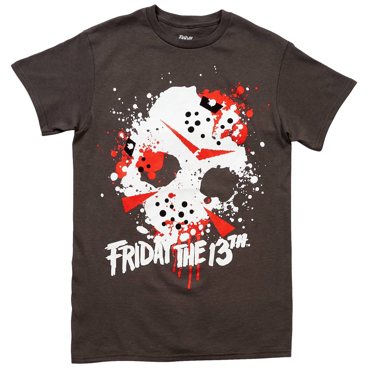 Young Mens Friday the 13th Paint Splatter Mask Graphic Tee