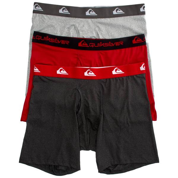 Mens Quiksilver 3pk. Solid Fly Front Boxer Briefs