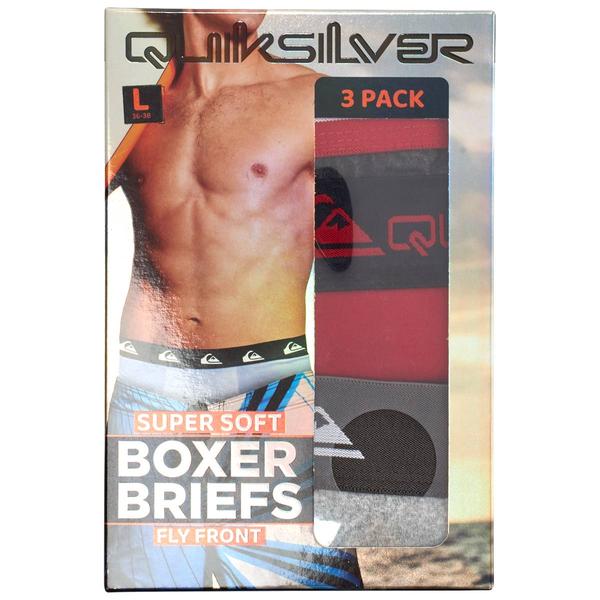 Mens Quiksilver 3pk. Solid Fly Front Boxer Briefs alternate view