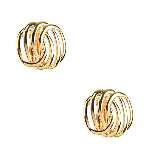 Napier Gold-Tone Button Clip On Stud Earrings