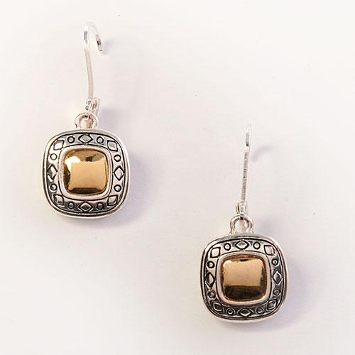 Napier Two-Tone Small Leverback Drop Earrings
