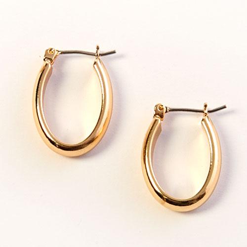 Napier Gold Tone Wide Band Hoop Earrings