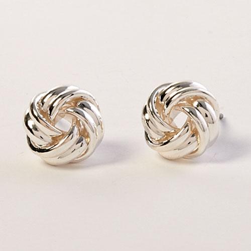 Napier Silver-Tone Knot Button Earrings
