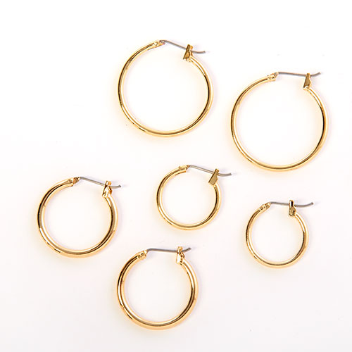 Napier 3pr. Gold Tone Click-Top Hoop Earrings Set