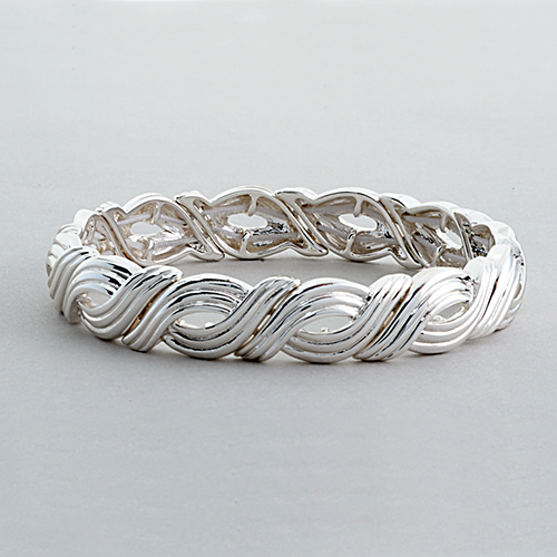 Napier Silver-Tone Chain Link Stretch Bracelet