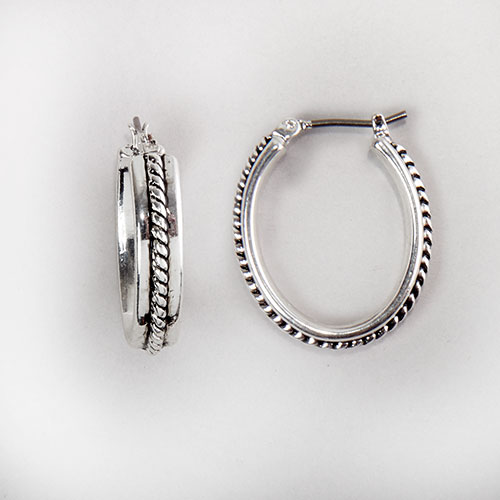 Napier Silver Tone Click-Top Hoop Earrings