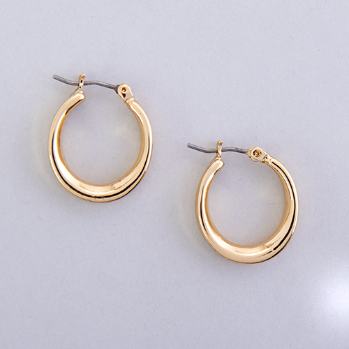 Napier Gold Tone Medium Concave Hoop Earrings