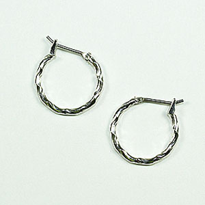 Napier Silver Textured Pierced Hoop Earrings