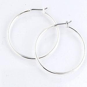 Napier Large Silver Click It Hoop Earrings