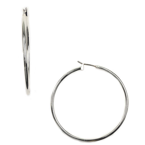 Napier Silver Tone Large Hoop Pierced Earrings