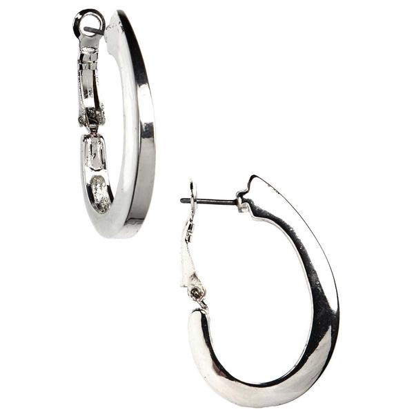 Napier Large Silver Hoop Earrings alternate view