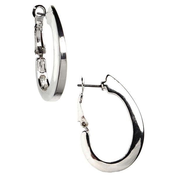 Napier Large Silver Hoop Earrings