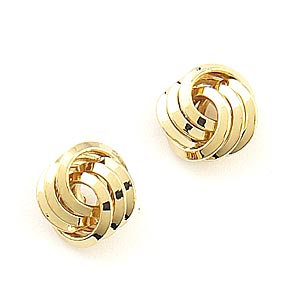 Napier 3-Wire Gold Knot Stud Earrings