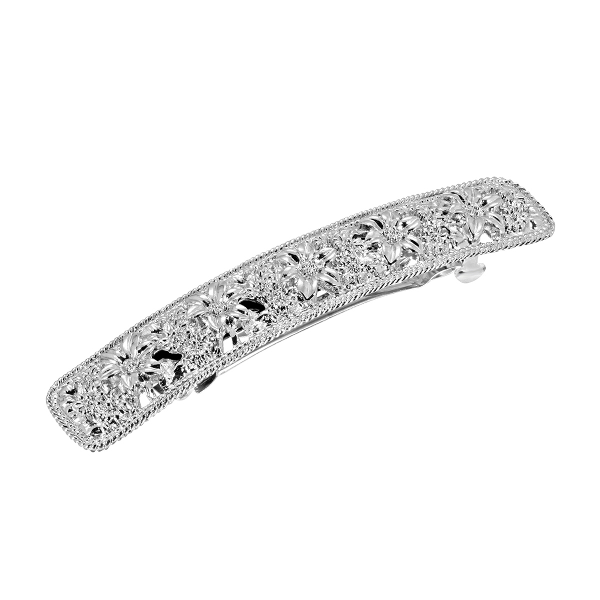 Womens 1928 Silver Tone Flower Barrette