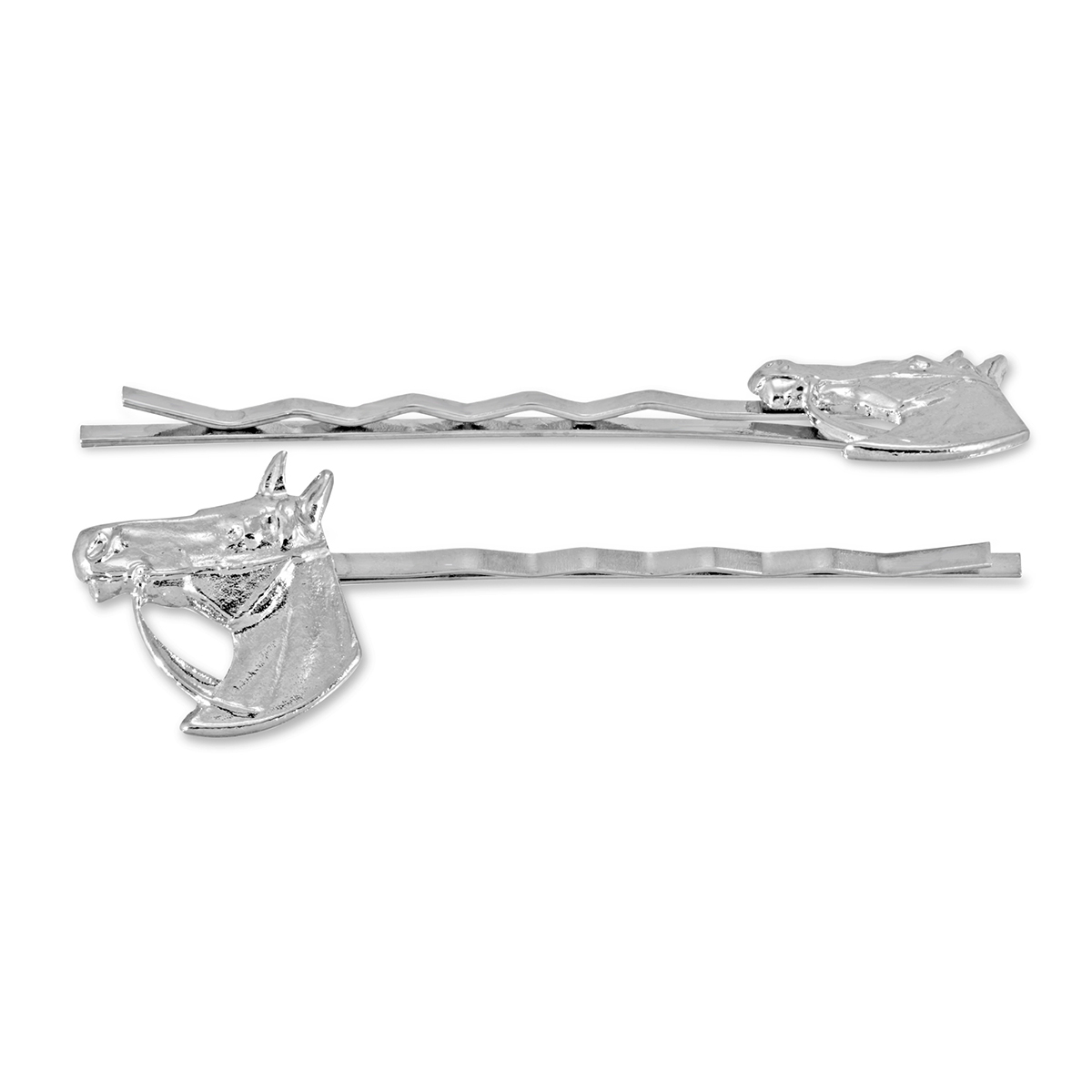 Womens 1928 Silver Tone Horse Head Bobby Pin Set