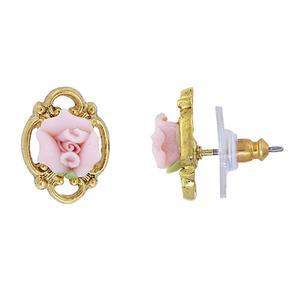 Signature 1928 Porcelain Rose Stud Earrings