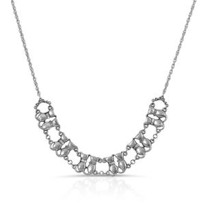 1928 Silver Tone Crystal Multi Double Cat Collar Necklace
