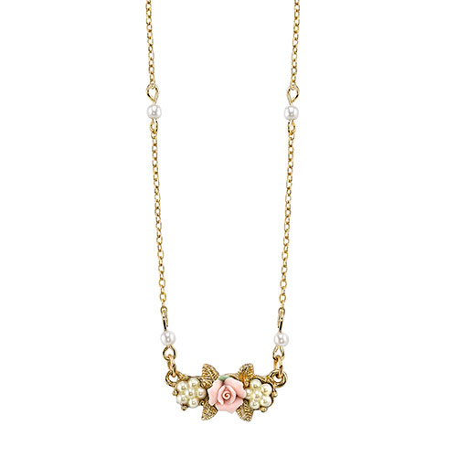 Signature 1928 Porcelain Rose Necklace