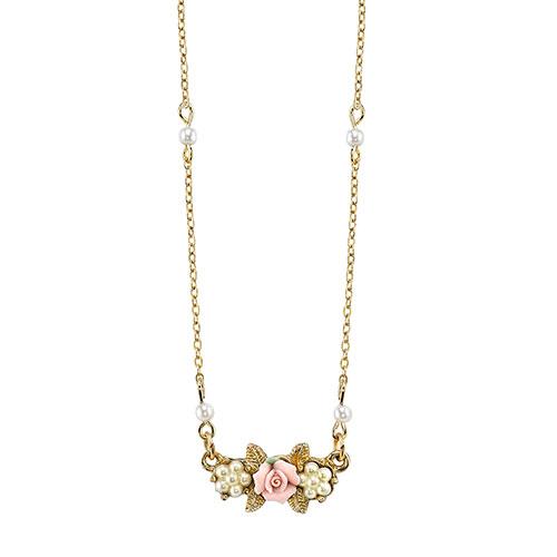 Signature 1928 Porcelain Rose Necklace
