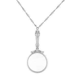 Signature 1928 Silver Magnifying Pendant Necklace