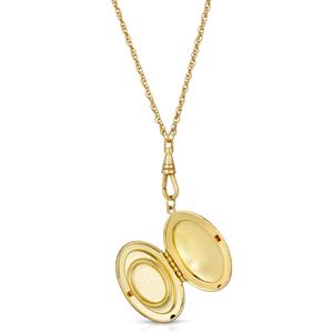 1928 Gold Tone Oval Carnelian Cameo Locket Necklace alternate view