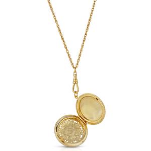 1928 14kt. Gold Dipped Carnelian Cameo Round Locket Necklace alternate view