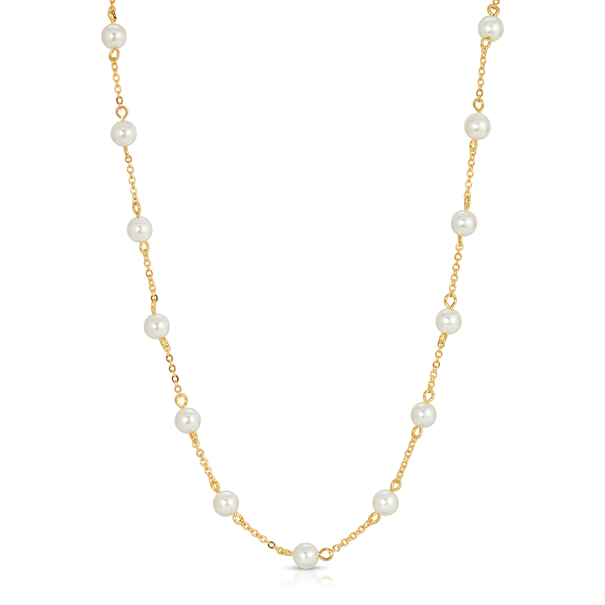 1928 Gold Tone Pearl Statement Necklace