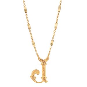 1928 Gold Tone Initial J Pendant Necklace
