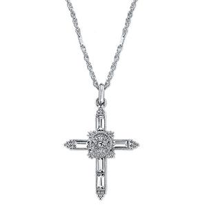 Symbols of Faith Clear Crystal Cross Necklace