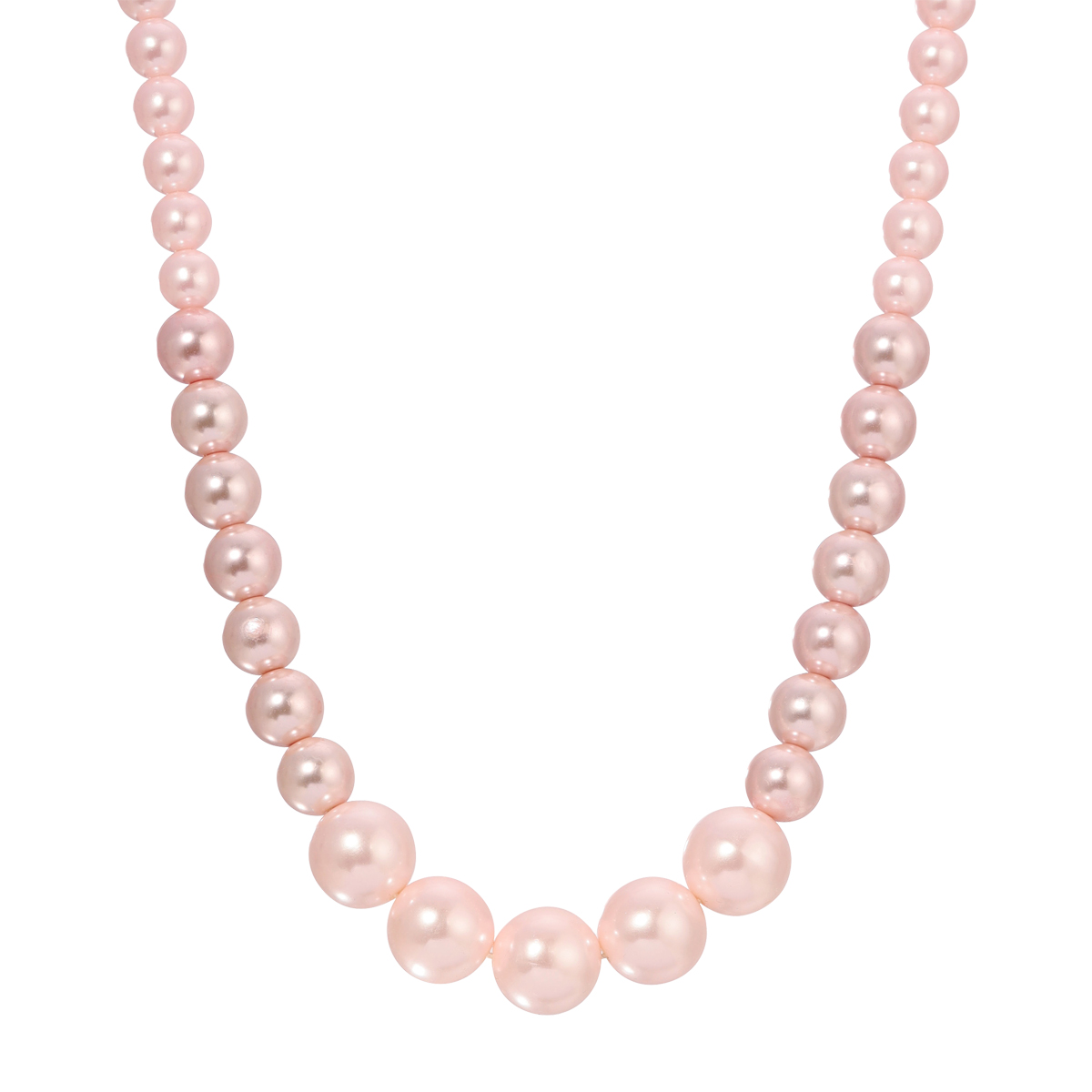 1928 8mm & 14mm Pink Faux Pearls Necklace